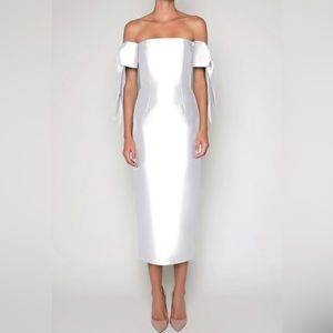 Alexia Maria Isabella Silk and Wool Midi dress